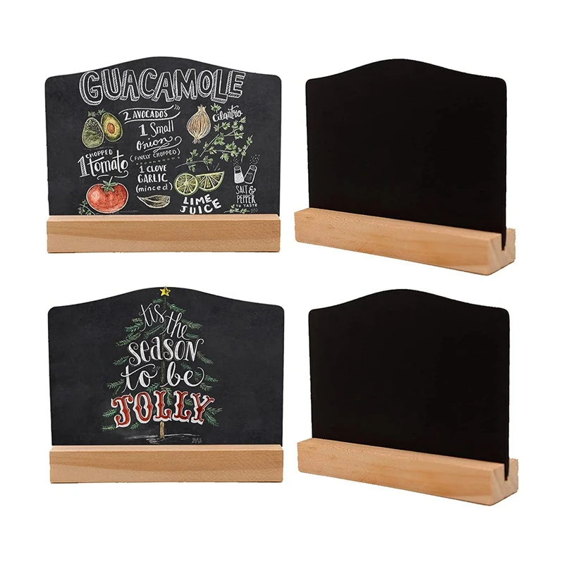 

NEW-4 PCS Mini Chalkboard Signs For Chalk Sign,Food Labels Message Board Signs For Party Restaurant Wedding