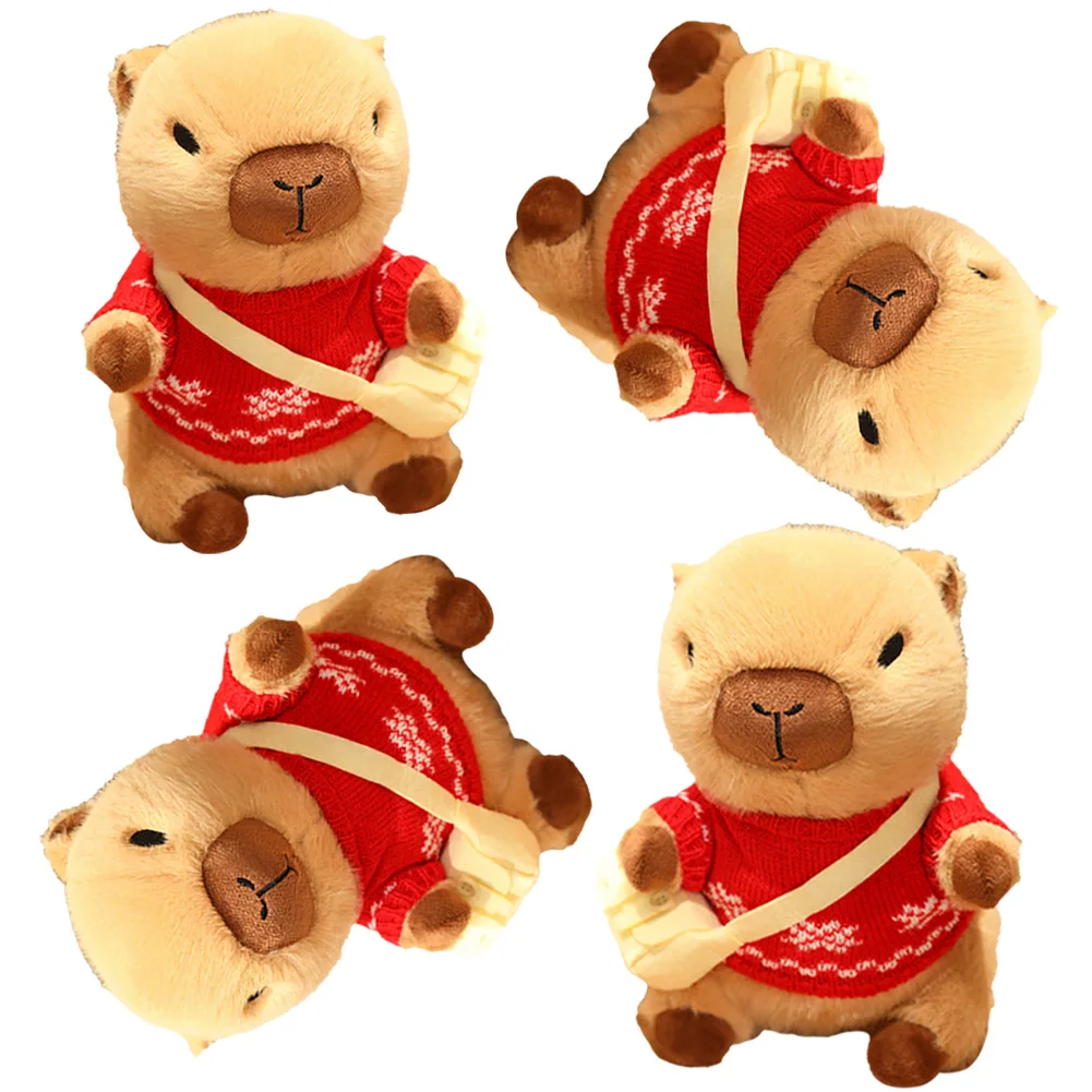 

DIY Cute Capybara Plush with Clothes & Bag Cartoon Capybara Dolls Capybara Stuffed Plushies Gifts for Boys Girls