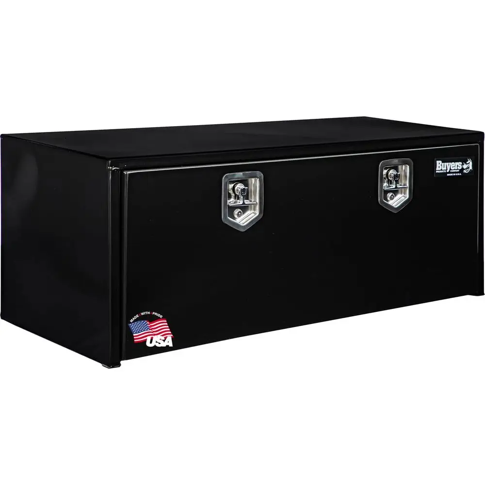 

Black Steel Underbody Truck Box, 18x18x48 Inches, Contractor Toolbox with Lock, Durable Storage and Organization