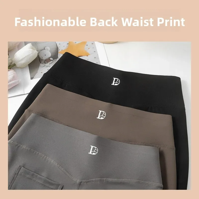 Spring New Women's High Waist Shaping Yoga Pants Sharkskin Tight Fit No Tag Line Nine Points Pencil Pants Comfortable Ca...