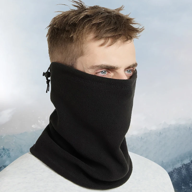 Motorcycle Face Mask Winter Warm Balaclava Motorcycle Half Face Mask Black Warm Fleece Neck Scarf Riding Biker Windproof