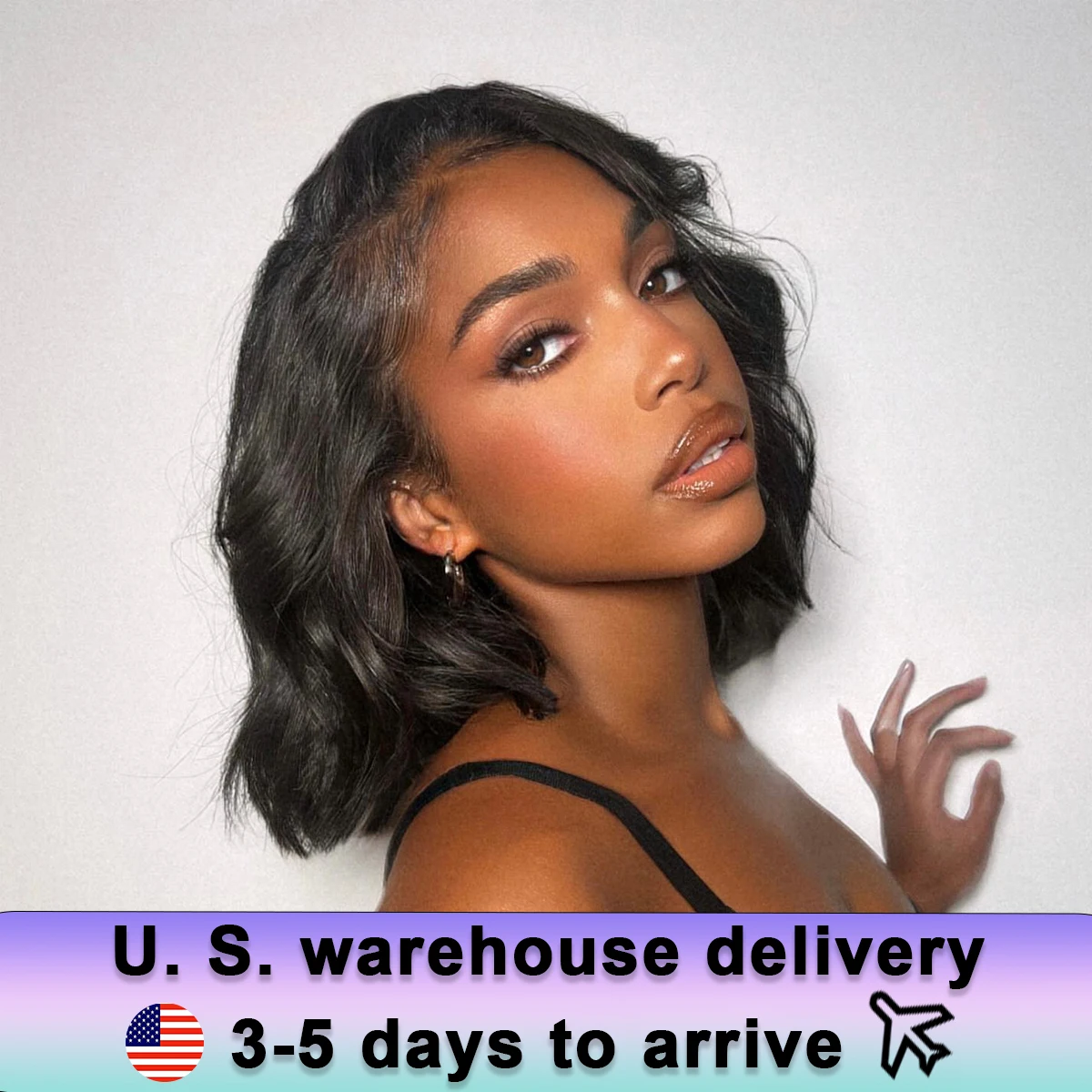 Perruque Bob Lace Front Wig Body Wave Brésilienne Naturelle, Cheveux Courts, 5x5 HD, Noir, 5x4, pour Femmes Africaines