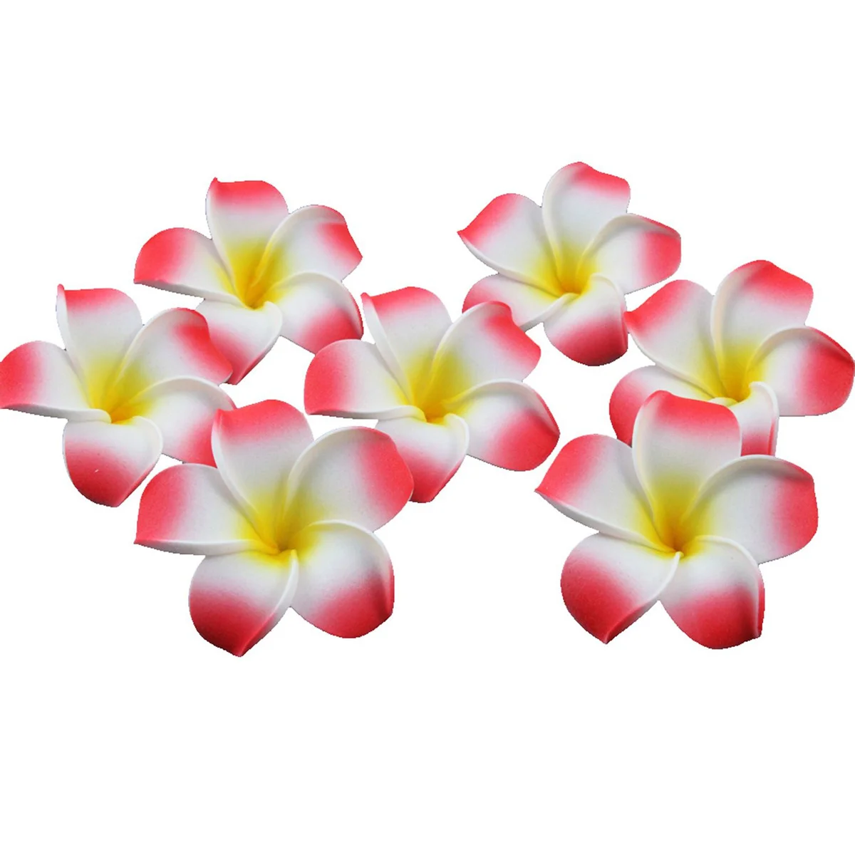 

100pcs 6Cm Foam Plumeria Flower Red Artificial Hawaiian Frangipani For Wedding Party Decoration Home Decor Craft Beads Pendant