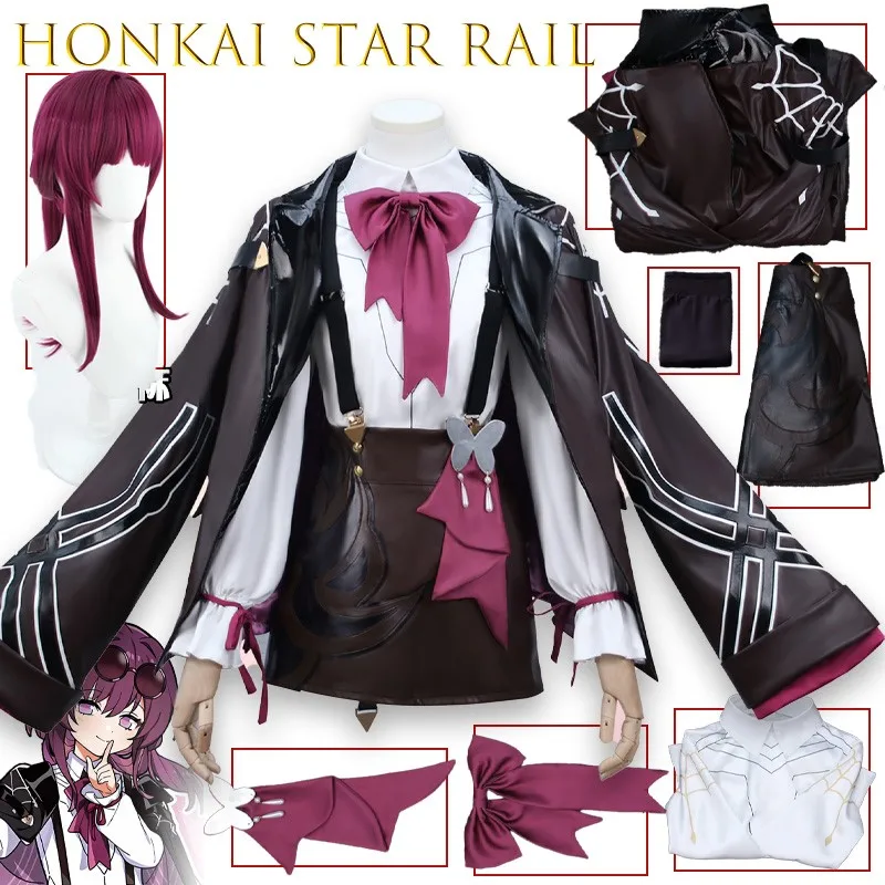 ‌ ‌ ‌ ‌ ‌ BHonkai Star Rail Kafka Little Cat Series Disfraz de Cosplay traje de personaje de Anime conjunto completo Disfraz disfraz de Halloween Mujer