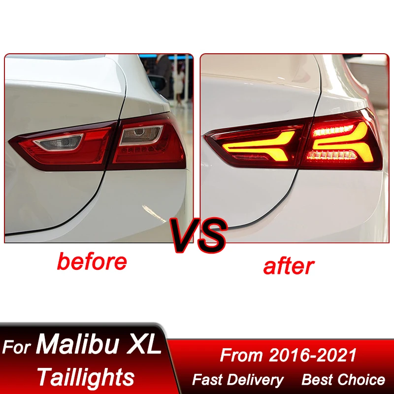 Car styling Tail Lights For Chevrolet Malibu XL 2016-2021 new style full LED Dynamic Turn Signal Light Tail Lamp Assembly