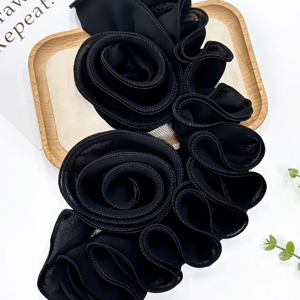 Trendy Dacron 3D Floral Decoration Flower Shape Floral Patch DIY Accessory