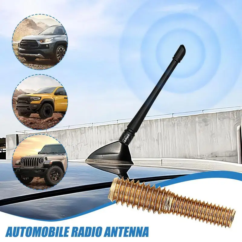 Car Radio Antenna 7in Rubber Auto Antenna Waterproof Car Digital Antenna Replacement Short Whip FM Antenna Radio AM FM Aerial