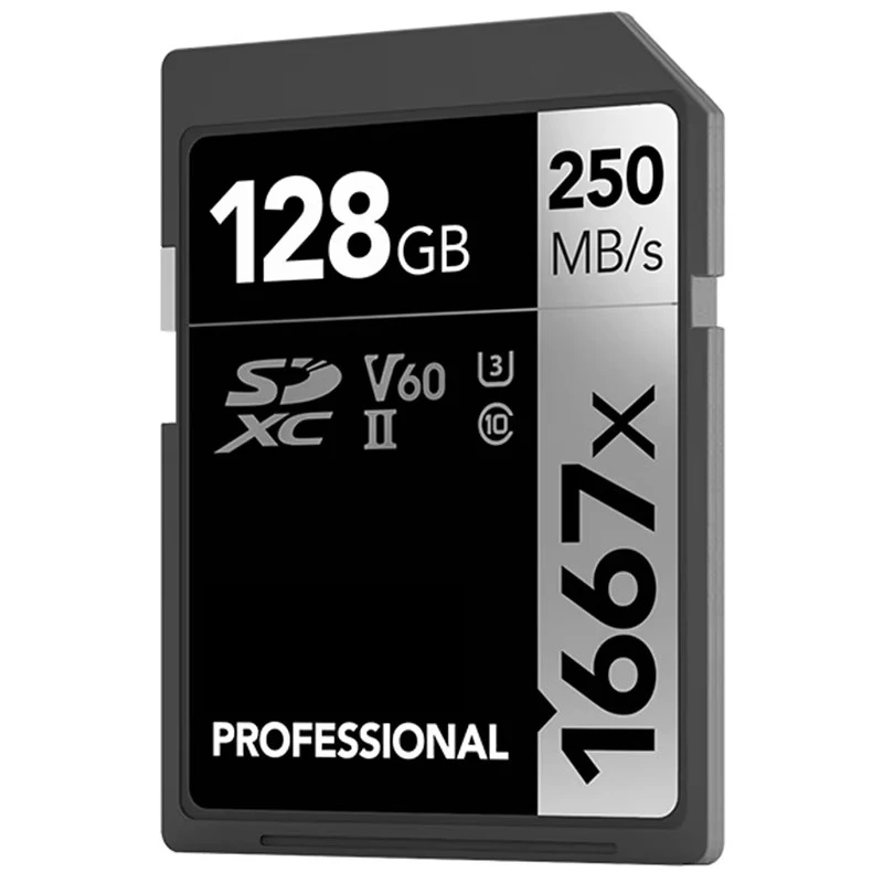 

1667 X Pro High Speed 250 MB/s V 60 Memory Card 256 GB UHS II SD Card 4K HD SD Memory Card Video Camera