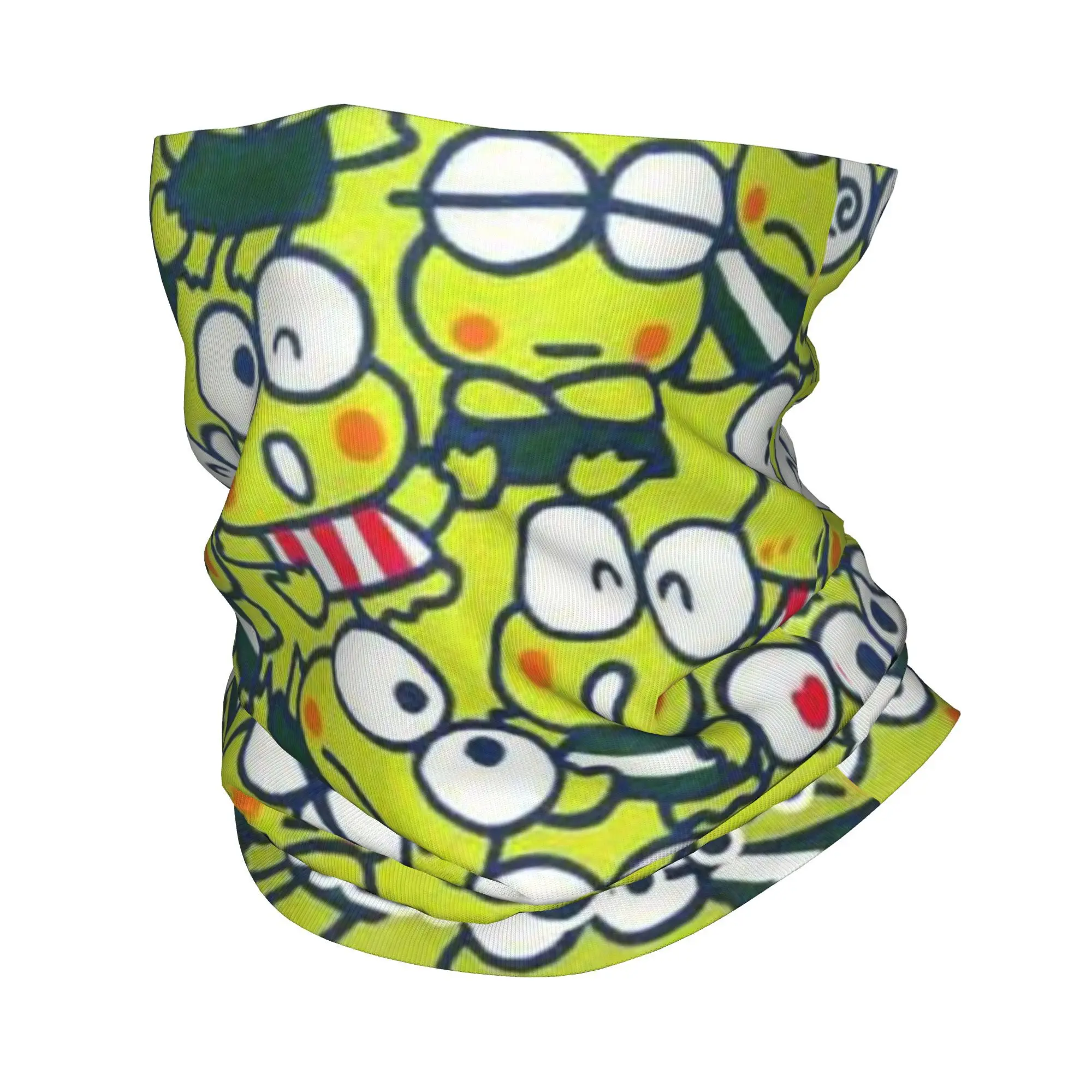 Custom Kerokero Keroppi Bandana Neck Gaiter for Hiking Hunting Men Women Wrap Scarf  Headband Warmer