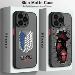 Hot Anime Allen Attack On Titan Phone Case For iPhone 15 14 13 12 11 Pro Max X XR XSMax 7 8 Plus Matte Transparent Back Cover