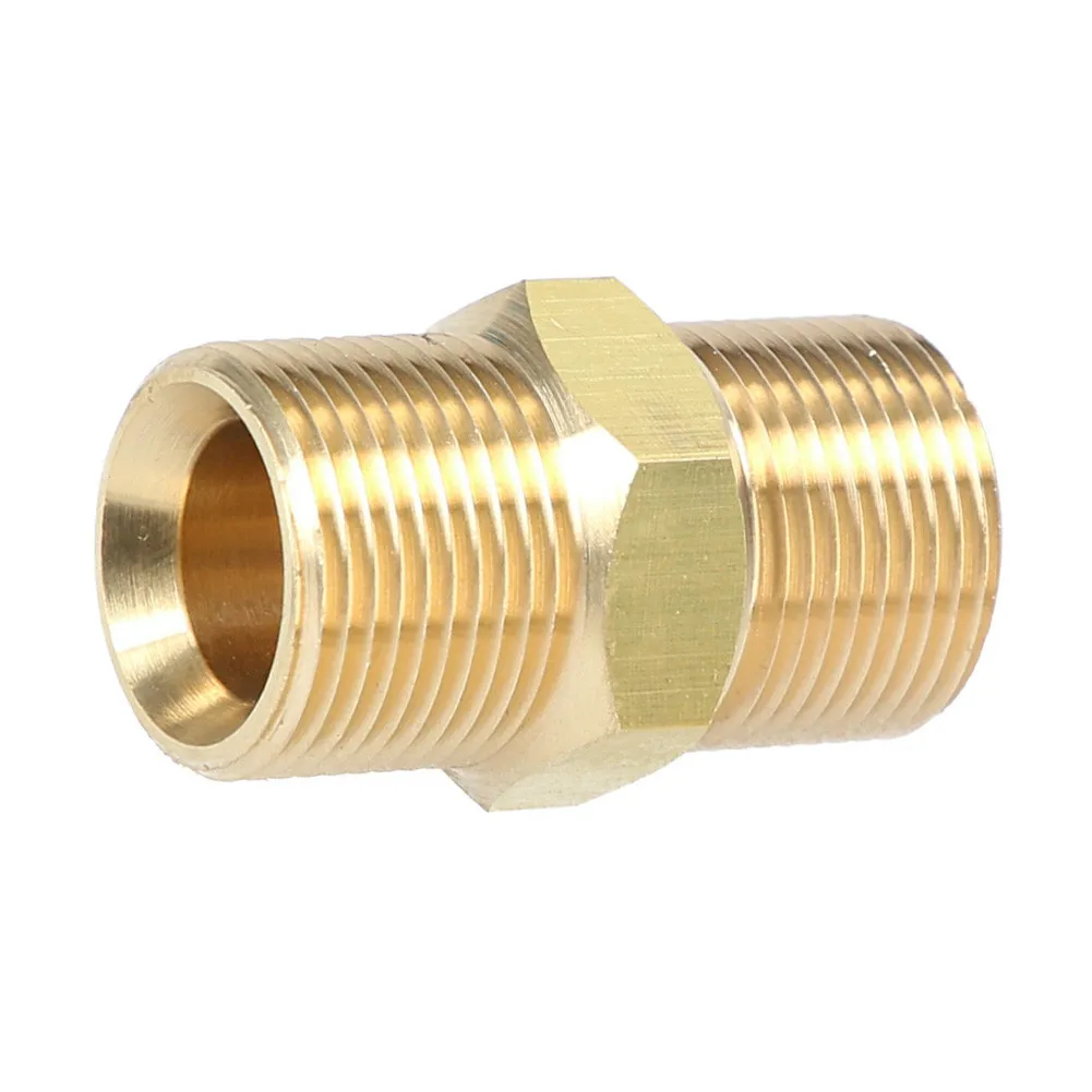 Brass double nipple M22x1 5 male hose connector coupling designed for connection of For high pressure water nozzles and torches
