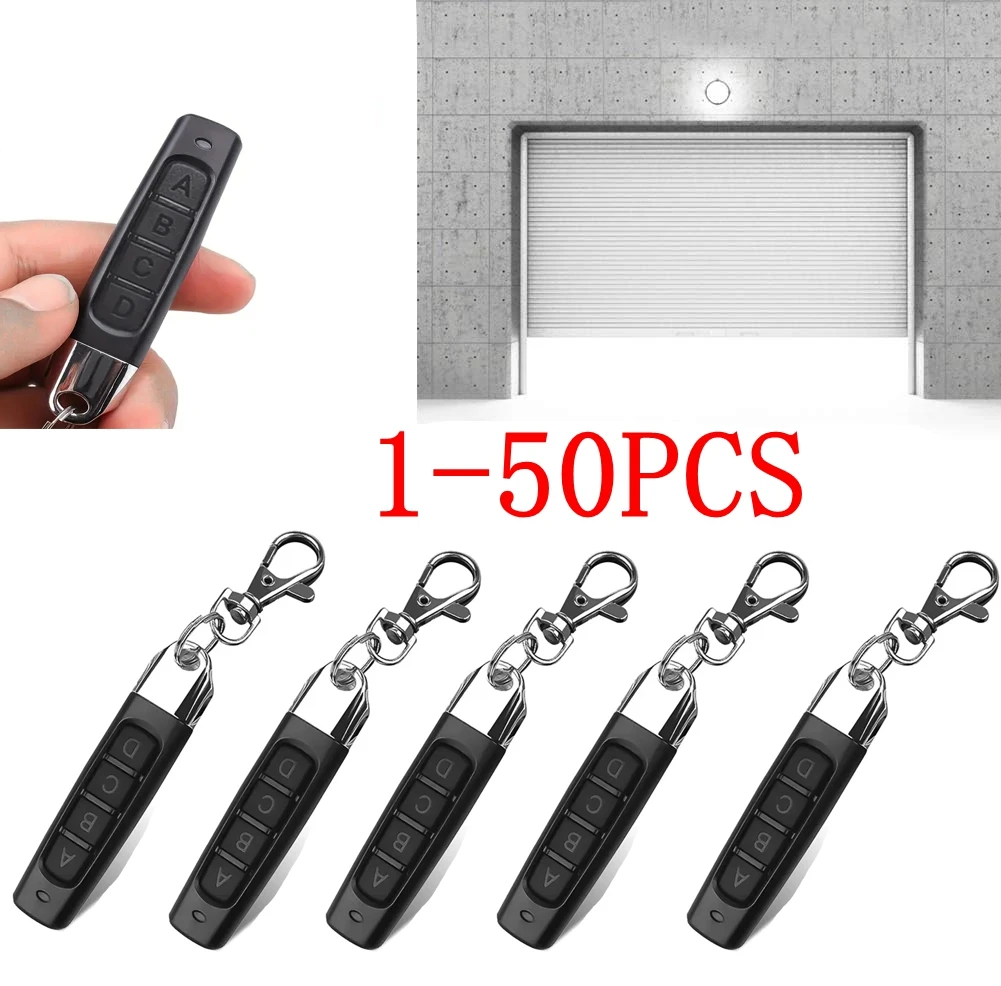 

50-10PCS Remote Control 433MHz Car Key Garage Door Gate Opener Remote Control Duplicator Clone Cloning Code 4-Button Transmitter