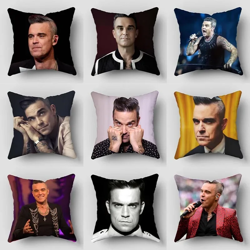 

New Robbie Williams Pillow Cover Bedroom Home Office Decorative Pillowcase Square Zipper Pillow case Satin Soft Cover