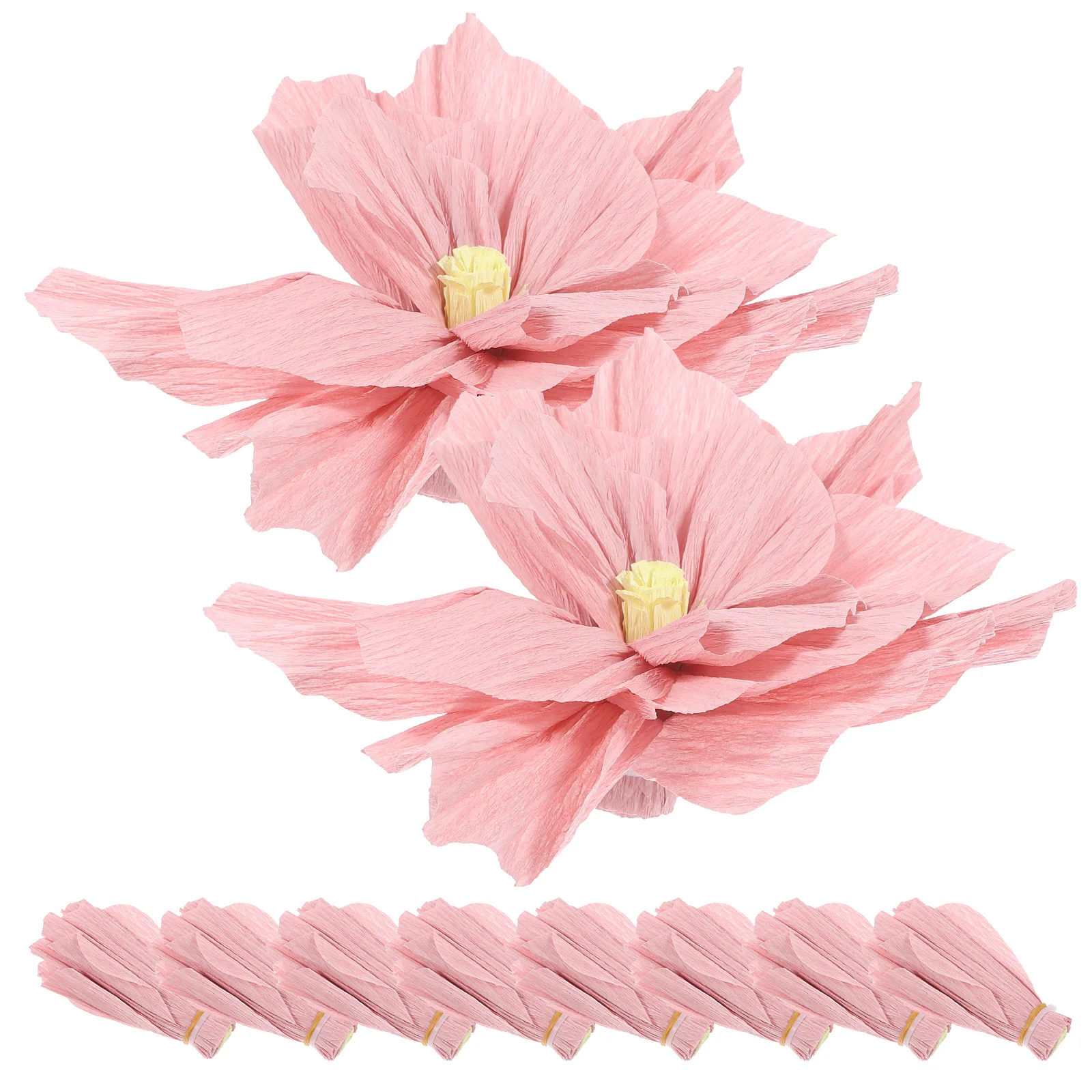 10 Pcs Crepe Paper Bouquet Large Flowers Party Supplies Hanging Decor for DIY Wall Birthday Pendants Wrinkle Crafts Decorations