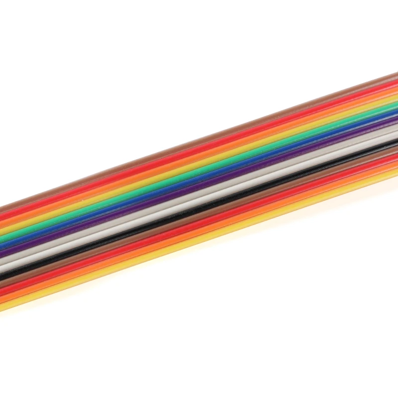 5 meters/1 meter 10P 14P 16P 20P 26P 34P 40P 50P Rainbow Ribbon Cable Flat Color Colorful Wire 1.27mm Spacing Pitch