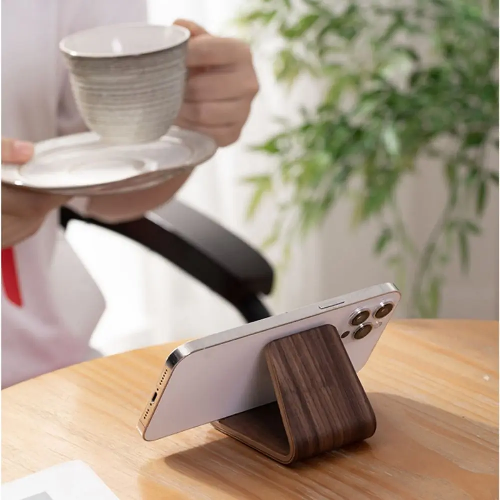 Portable Wooden Phone Holder Stable Solid Business Card Display Rack Small Desktop Decoration Desktop Phone Stand