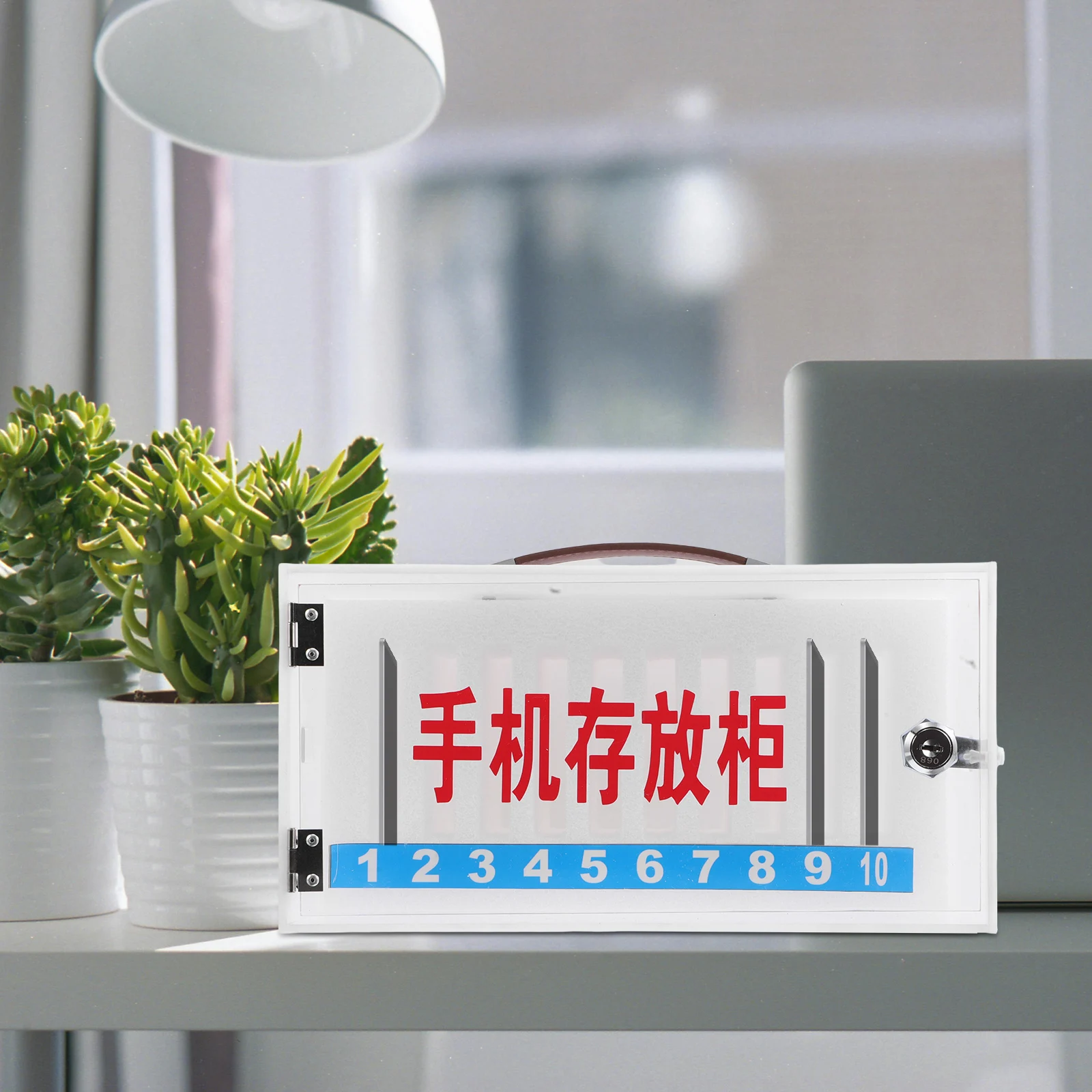 Cell Phone Storage Cabinet Lockable Compartments Material Office Classroom Organizer Key Locker Box Transparent Slot