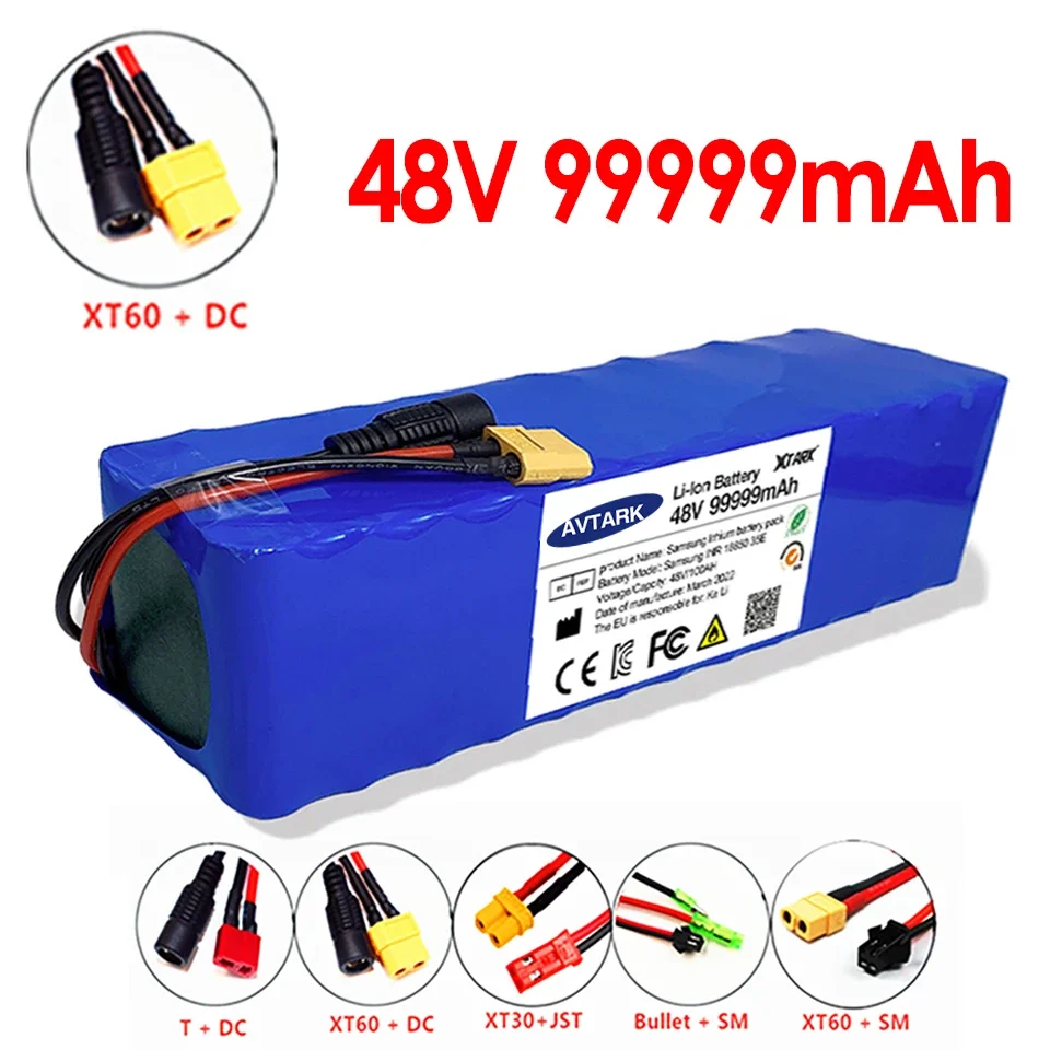 

High capacity 48V 100Ah 1000W 13S3P 99999Mah Li-Ion Battery 54.6V Li-Ion Battery Electric Scooter with Bms + Charger