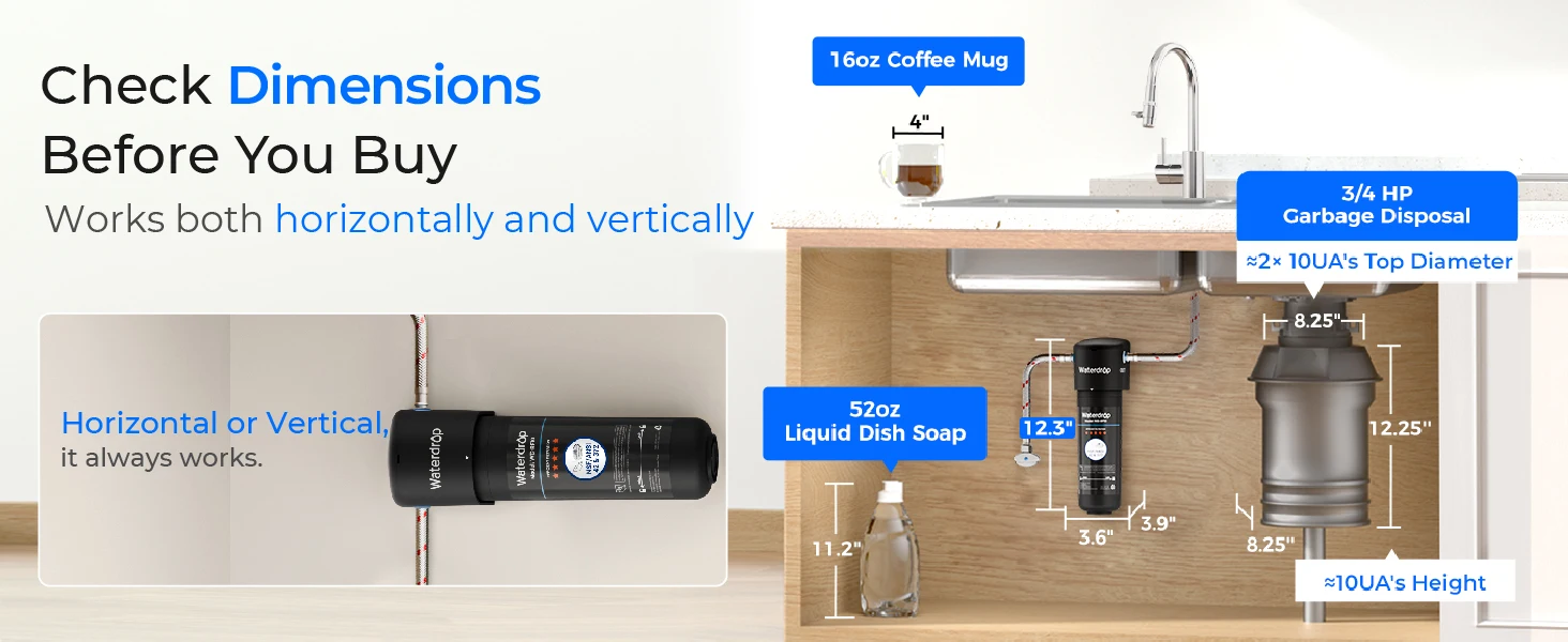 Waterdrop 10UA Under Sink Water Filter System, Reduces PFAS, PFOA/PFOS, Lead, Chlorine, Bad Taste & Odor