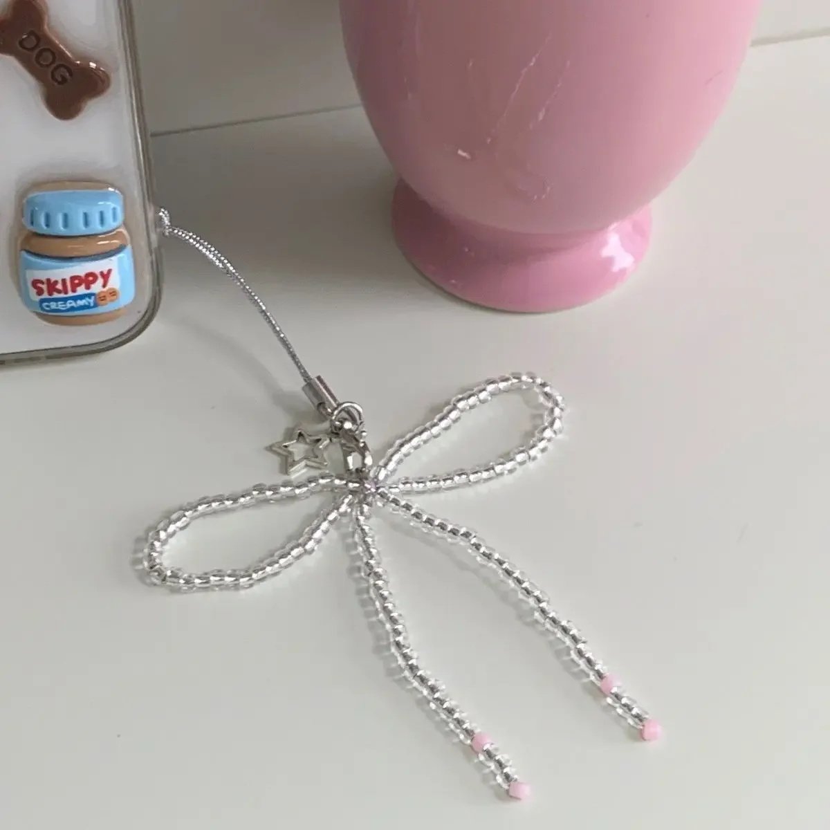 Kawaii حلية للهاتف قلادة ، فراشة حبة لطيف ، اكسسوارات المفاتيح للكاميرا CCD iP14Plus ، Ins المدرسية ، فتاة حلوة