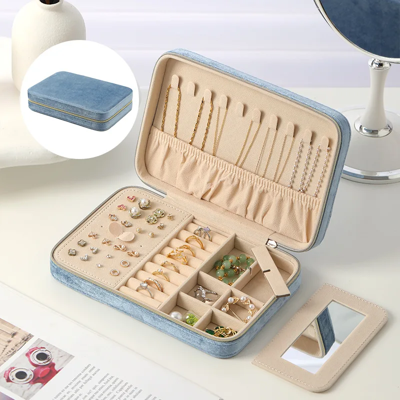 صندوق تخزين المجوهرات المحمول للأقراط والقلائد وغيرها من إكسسوارات المجوهرات هدية لصديق الفتاة #6
