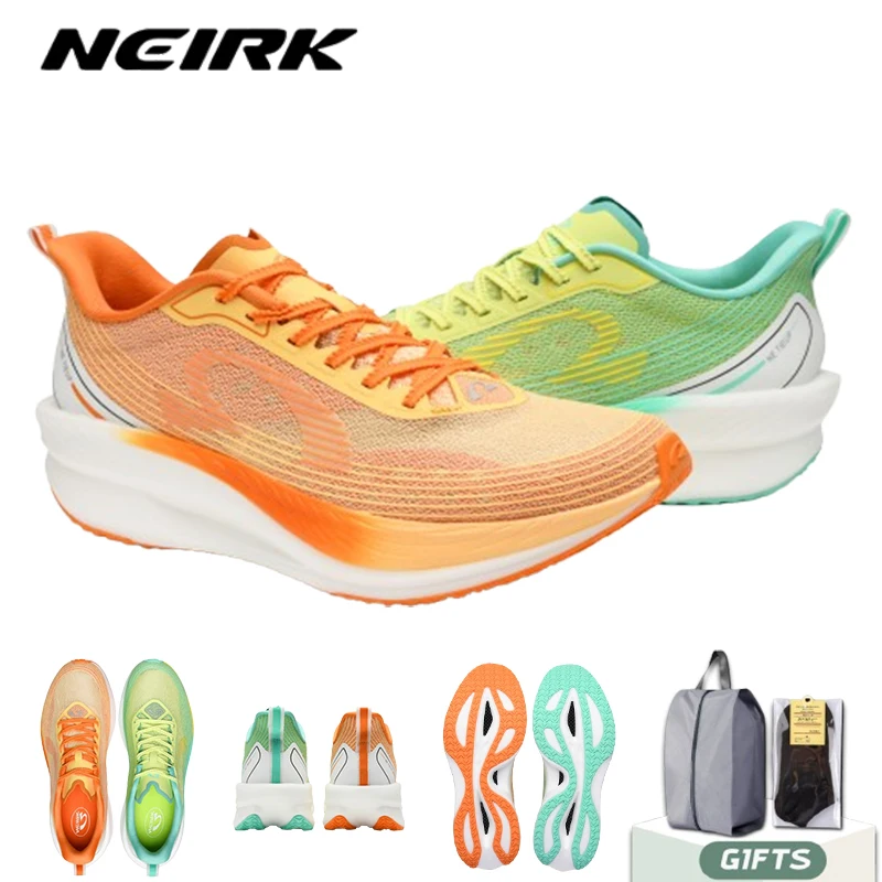 

NEIRK Спортивная обувь Кроссовки для бега из карбоновой пластины с полной ладонью Мужские и женские марафонские гонки Амортизирующие кроссовки для легкой атлетики