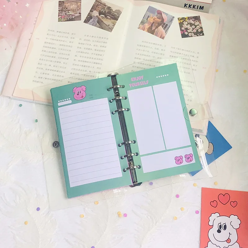 A6 50Sheet Cute Refill Spiral Binder Inner Page Budget Page Weekly Monthly Inside Paper Stationery