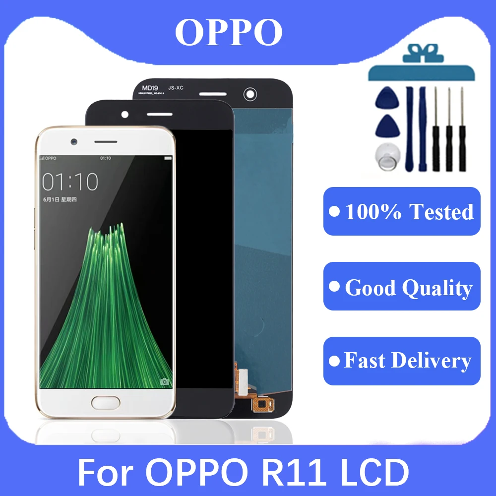 

5,5 дюймовый ЖК-дисплей для OPPO R11 CPH1707 ЖК-дисплей + кодирующий преобразователь сенсорного экрана в сборе Замена для OPPO R11 LCD
