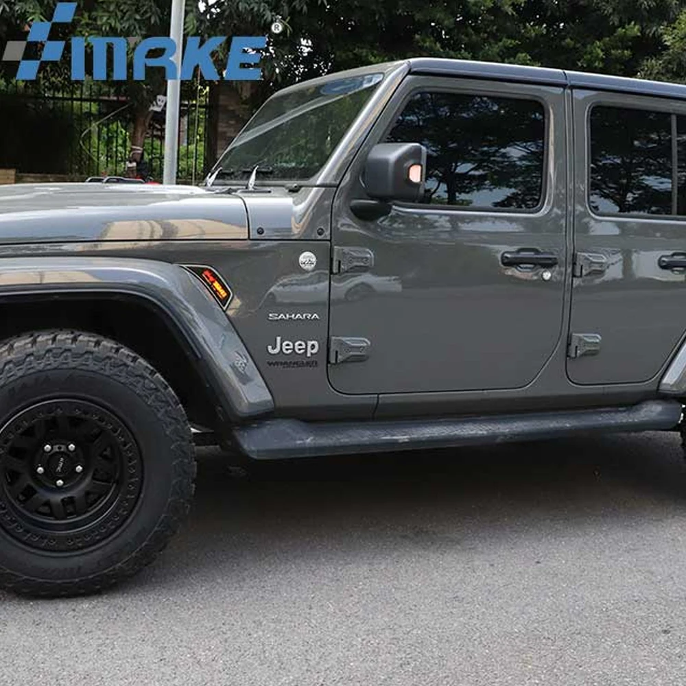 Amber LED Car Front Fender Side Marker Lights For Jeep Wrangler JL JLU Sport, Rubicon, Sahara, Gladiator JT etc Turn Signal Lamp