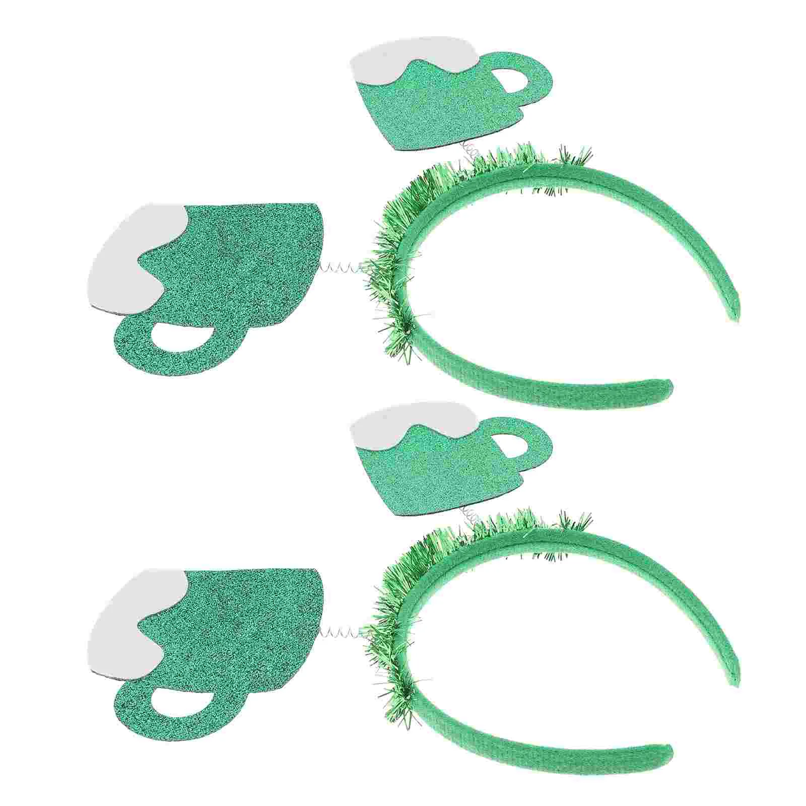 

2 Pcs Beer Headband Party Headwear for Hat Cloth Headbands Lightweight Headdress Tiki Bar Decorations Mug