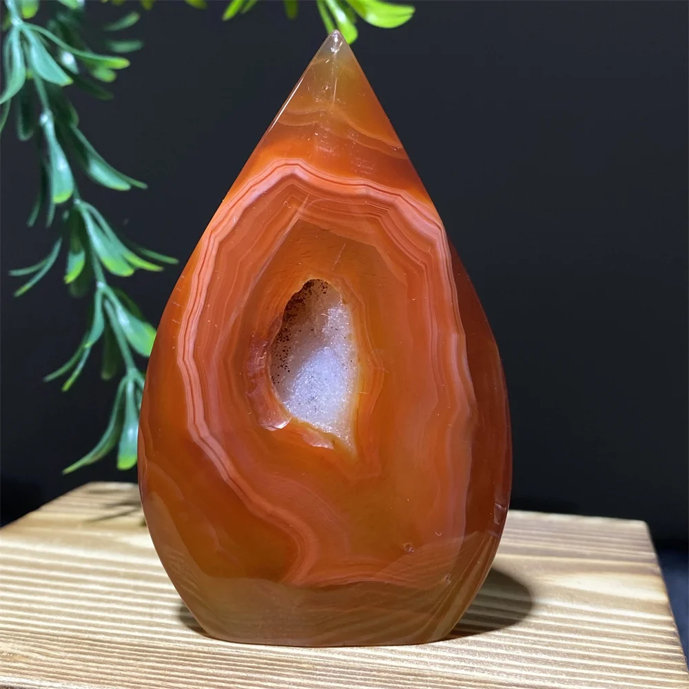 Crystal Natural Red  Agate Tower Free Form Beauty High Quartz Reiki Minerals Gemstone Healing Stripe Home Decoration
