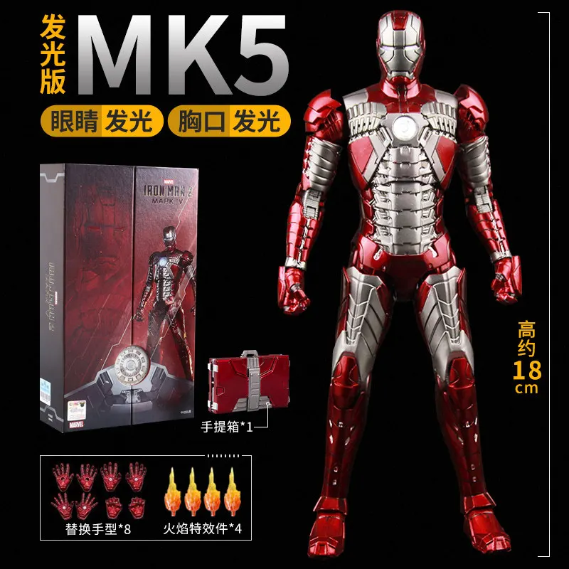 ZD Iron Man Mark Series Action Figure Avengers MK2 MK5 MK42 MK50 MK85 Tony Stark Marvel Movable Model Collectible Desk Decor Gif - view 5