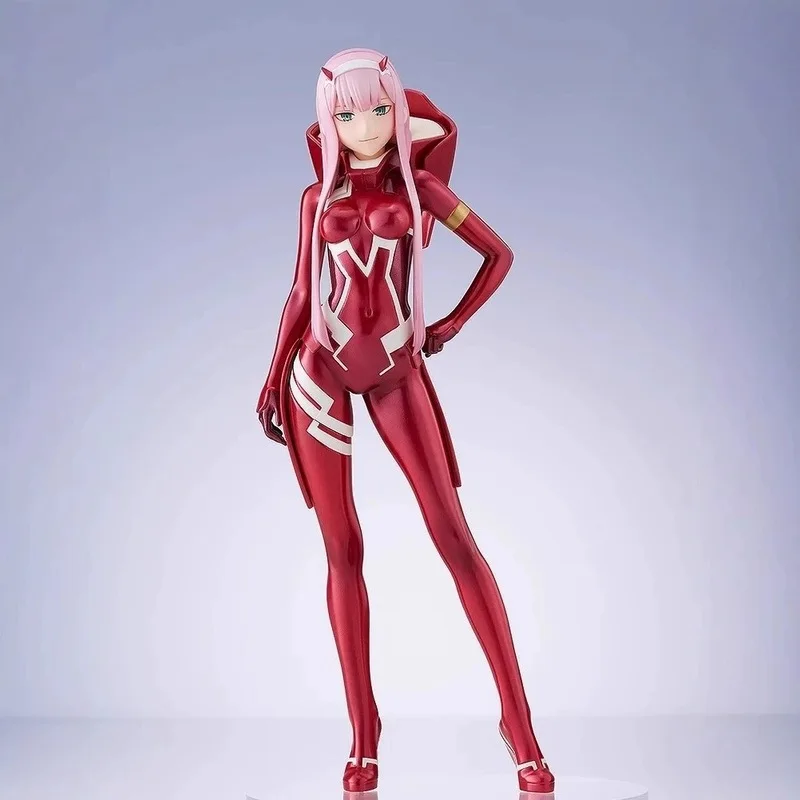 New 22cm Zero Two 02 Anime Figure Red Pilot Uniform Darling In The Franxx Collectible Pvc Model Boxed Desktop Ornament Figurine