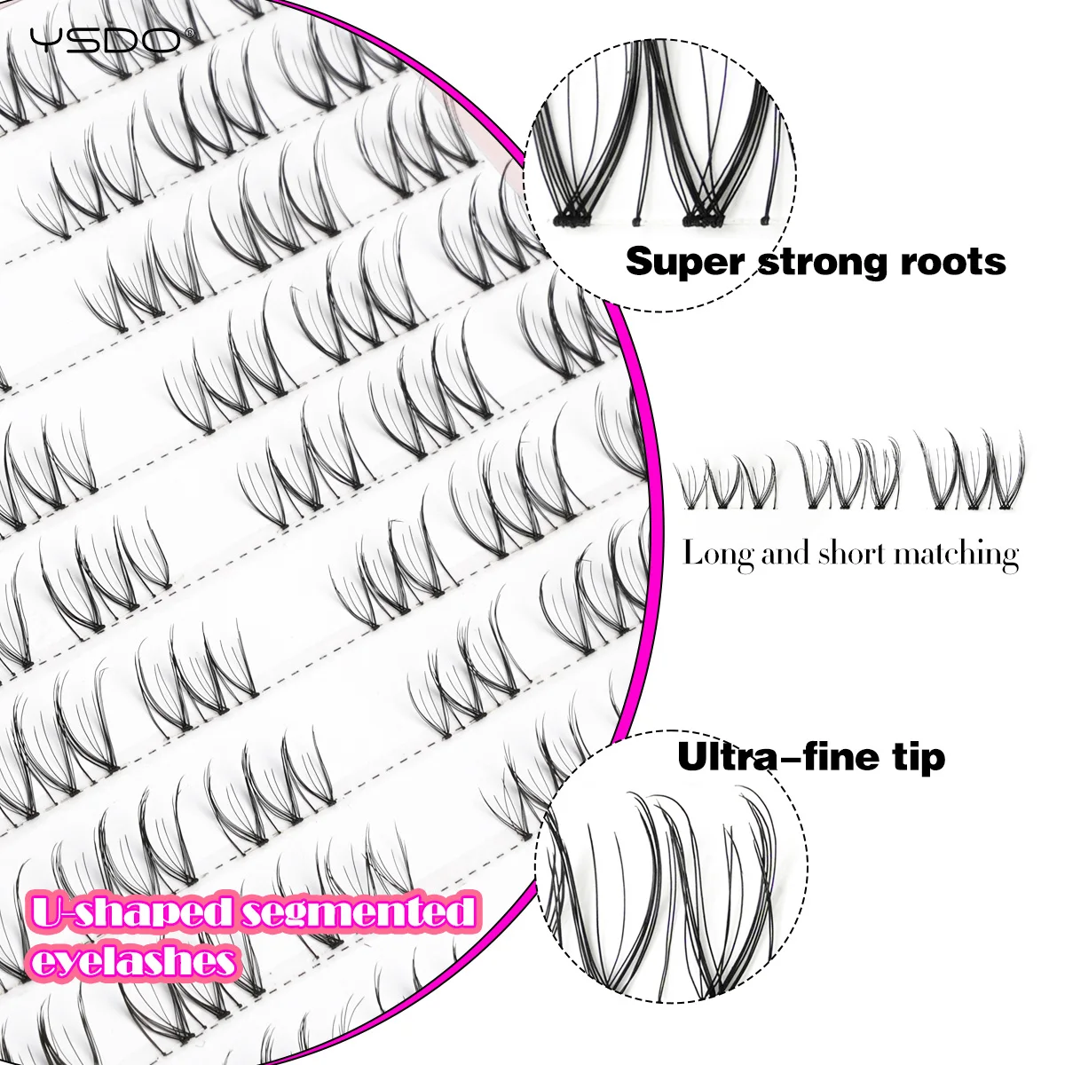 YSDO DIY Lashes Individual Natural Volume Faux Mink Eyelash Extension Tools Manga Lashes Cluster False Eyelashes Makeup Cilia