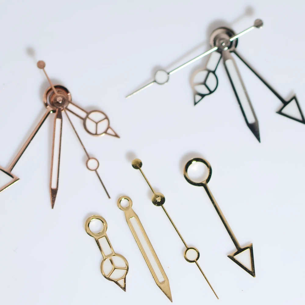 NH34 مصقول 8*12*13.5*13.5 مللي متر ساعة الأيدي ارتفع الذهب الفضة مؤشر ساعة اكسسوارات الأيدي C3 الأزرق مضيئة