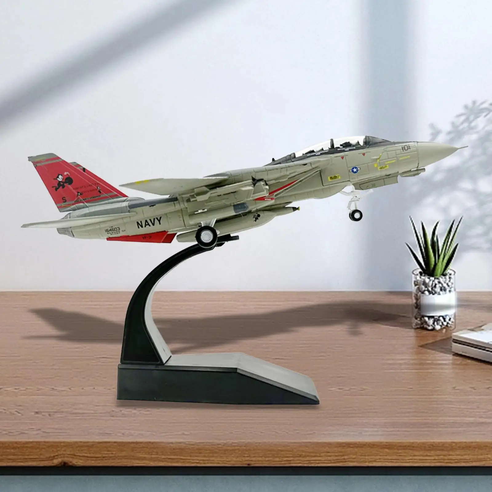 1/100 Scale F 14 Aircraft Diecast Model for TV Cabinet Livingroom Shelf