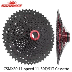 SUNRACE CSMX80 11 Speed Bike Cassette Sprocket MTB Bike 11-50T 11-51T Bicycle Freewheel for Shimano Sram Cycling Parts