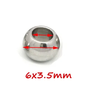 100 Stück 2 mm-12 mm Edelstahlperlen Europäische Kugelperlen mit Großem Loch für Schmuckherstellung DIY Armband Halskette