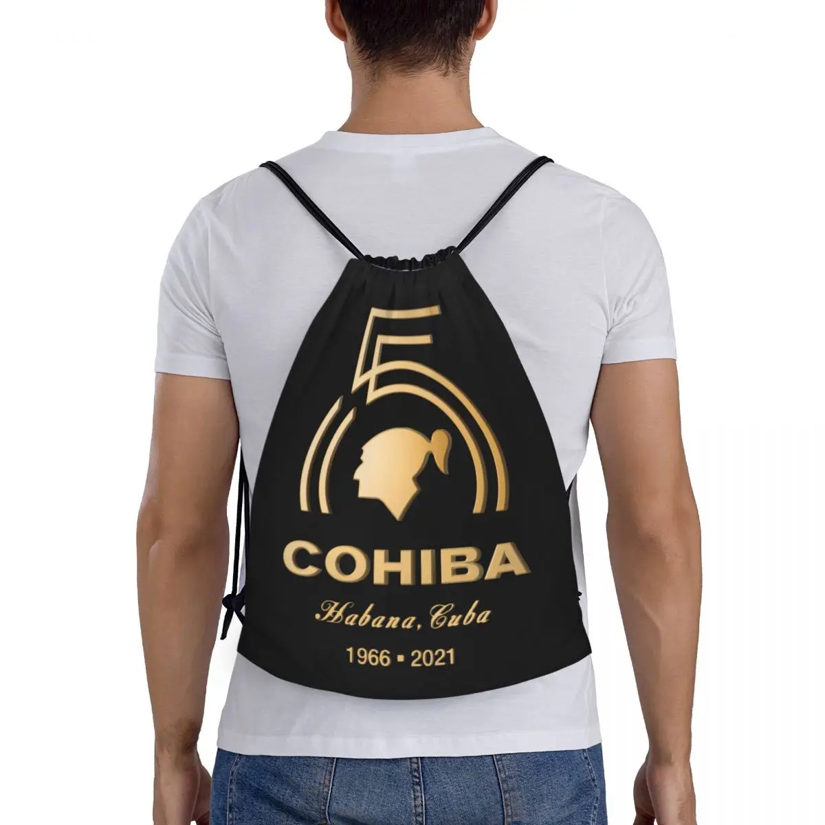 Custom Cuban Cohiba Sigaren Trekkoord Tassen Voor Training Yoga Rugzakken Mannen Vrouwen Sport Gym Sackpack