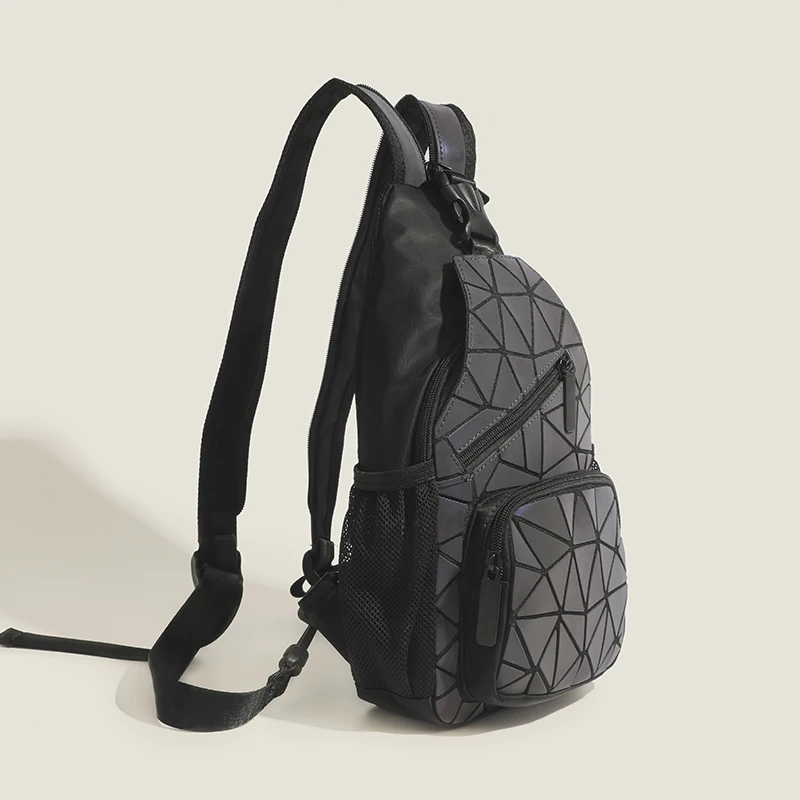 Bolso de pecho multifunción para hombre y mujer, mochila informal reflectante para deportes al aire libre, 2025