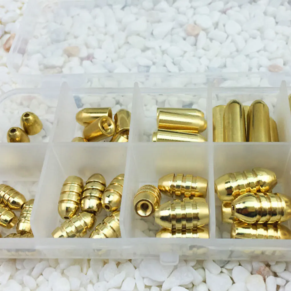 

1 компл., 51 шт., медные износостойкие портативные рыболовные грузила, приманки, свинцовое грузило, снасть для грузила, аксессуары, запчасти, инструменты