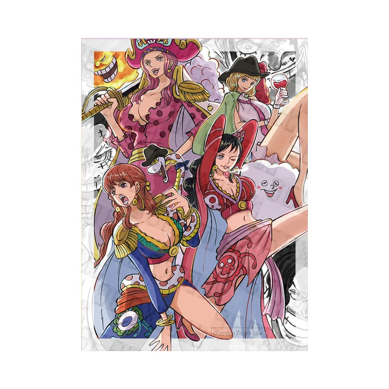 61 Stück/Set 66x91mm DIY Selbstgemachte One Piece Hancock Kartenhüllen Farbige Glitzer-Hancock-Kartenschutzhüllen Anime-Karten Geschenkspielzeug