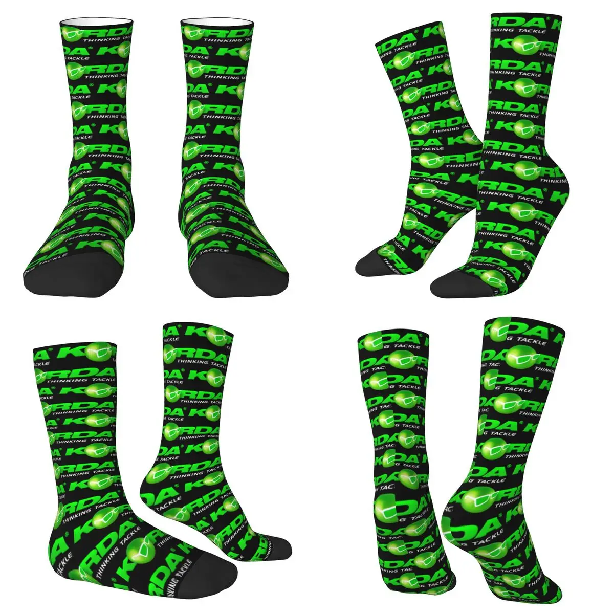 All Seasons Crew Stockings Korda Fishing Logo Fish Carp Fisherman Socks Casual Long Socks for Men Women Valentine's Day Gifts