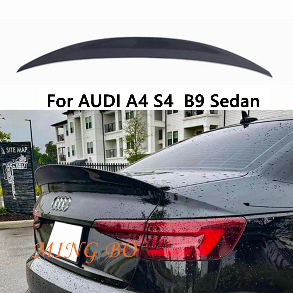 

For AUDI A4 S4 B9 Sedan HK style Carbon fiber FRP glossy black Rear Spoiler Trunk Wing Car tuning accessories 2017+