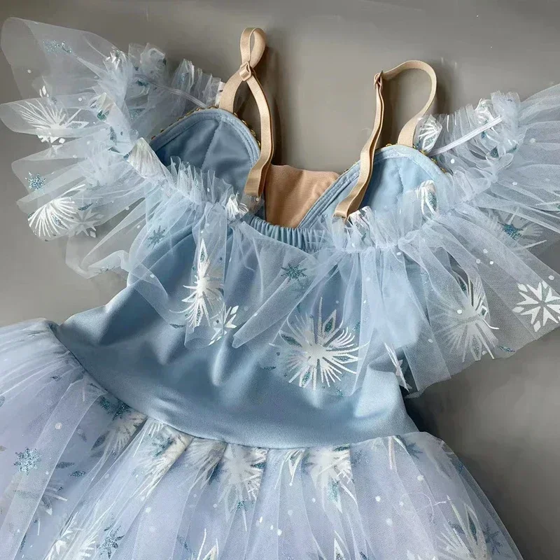 

Pink Long Romantic Tutus Ballet Dress For Kids Girls Competition Princess Dress Professional Ballet Skirts Performance Clothing