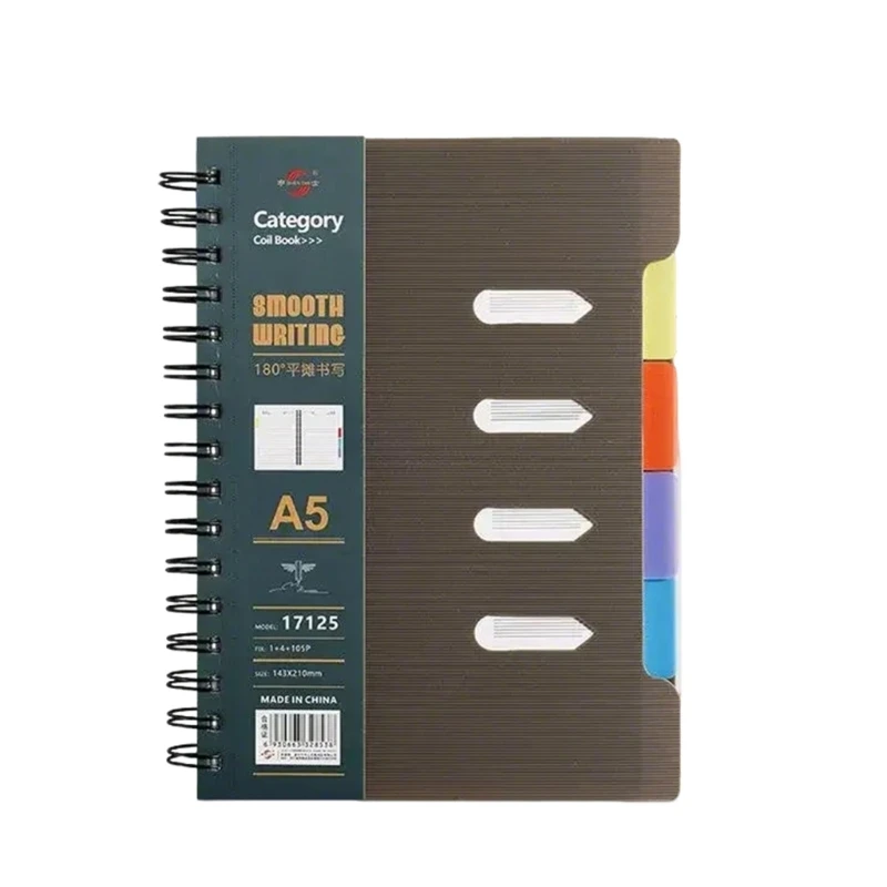 Twin Coil Binding Journal Notebook 210 Pages Wide Lined Business Journal Notebook with Page Dividers for Student Adult H8WD