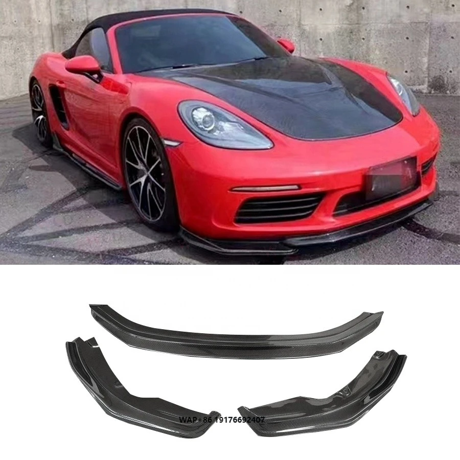 

A-Style Carbon Fiber Front Lip forPorsche 718 Boxster Cayman 2016+ New Front Bumper Lip Splitter Spoiler Car Body Kit