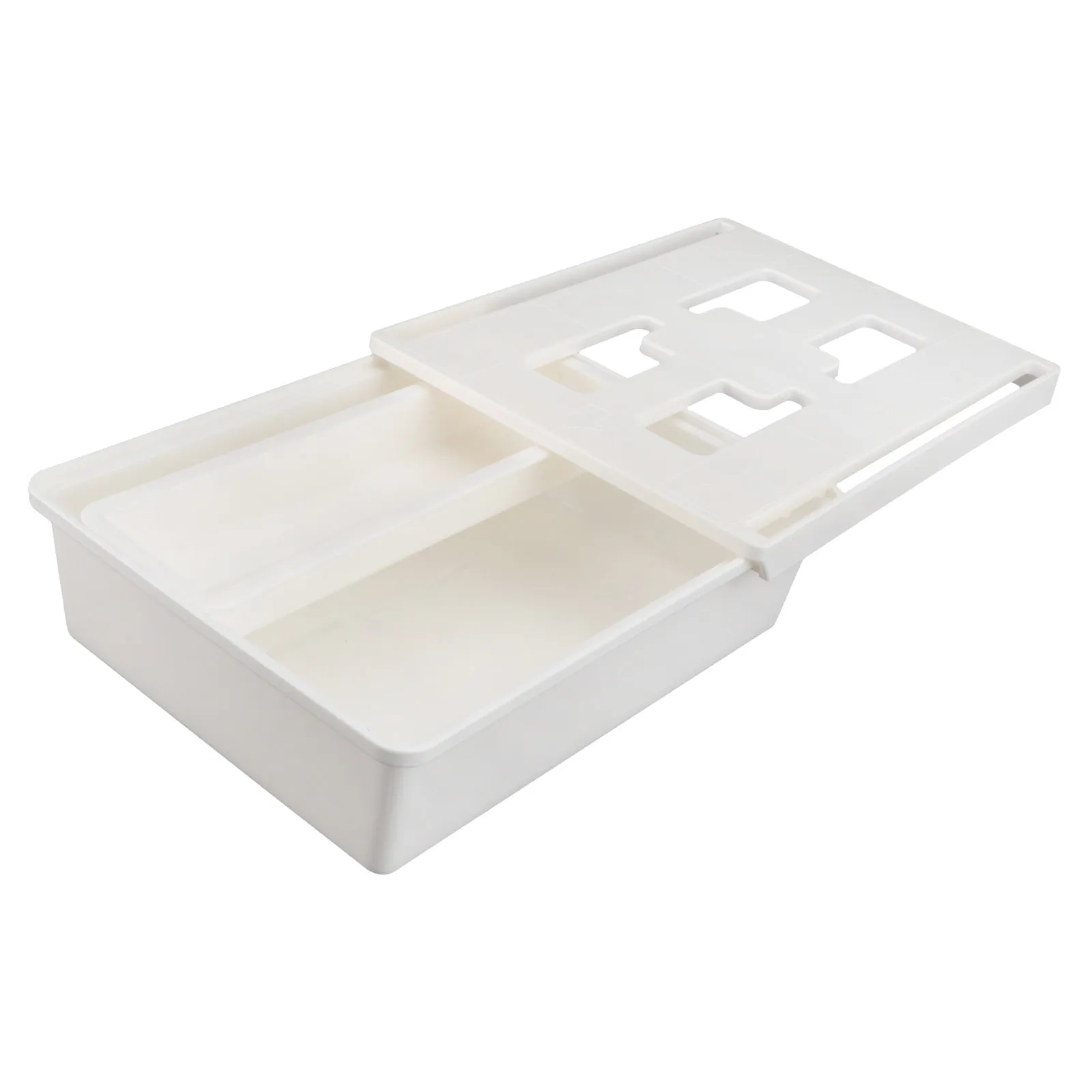 1Pcs Desk Bottom Storage Box Hidden Drawer White Size M ABS PP Material Office Organizer Sundries Holder Under Table Large