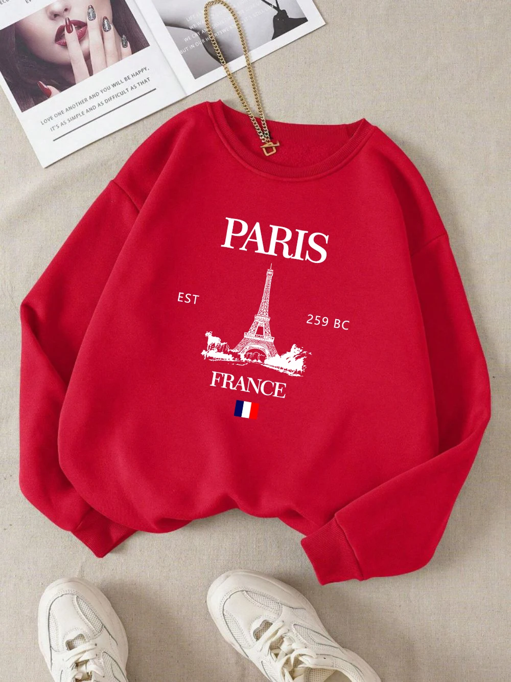 

Fashion Womens Hoodie Paris France Eiffel Tower Printing Sweatshirt Warm Fleece Comfortable Pullovers Autumn Female Streetwear