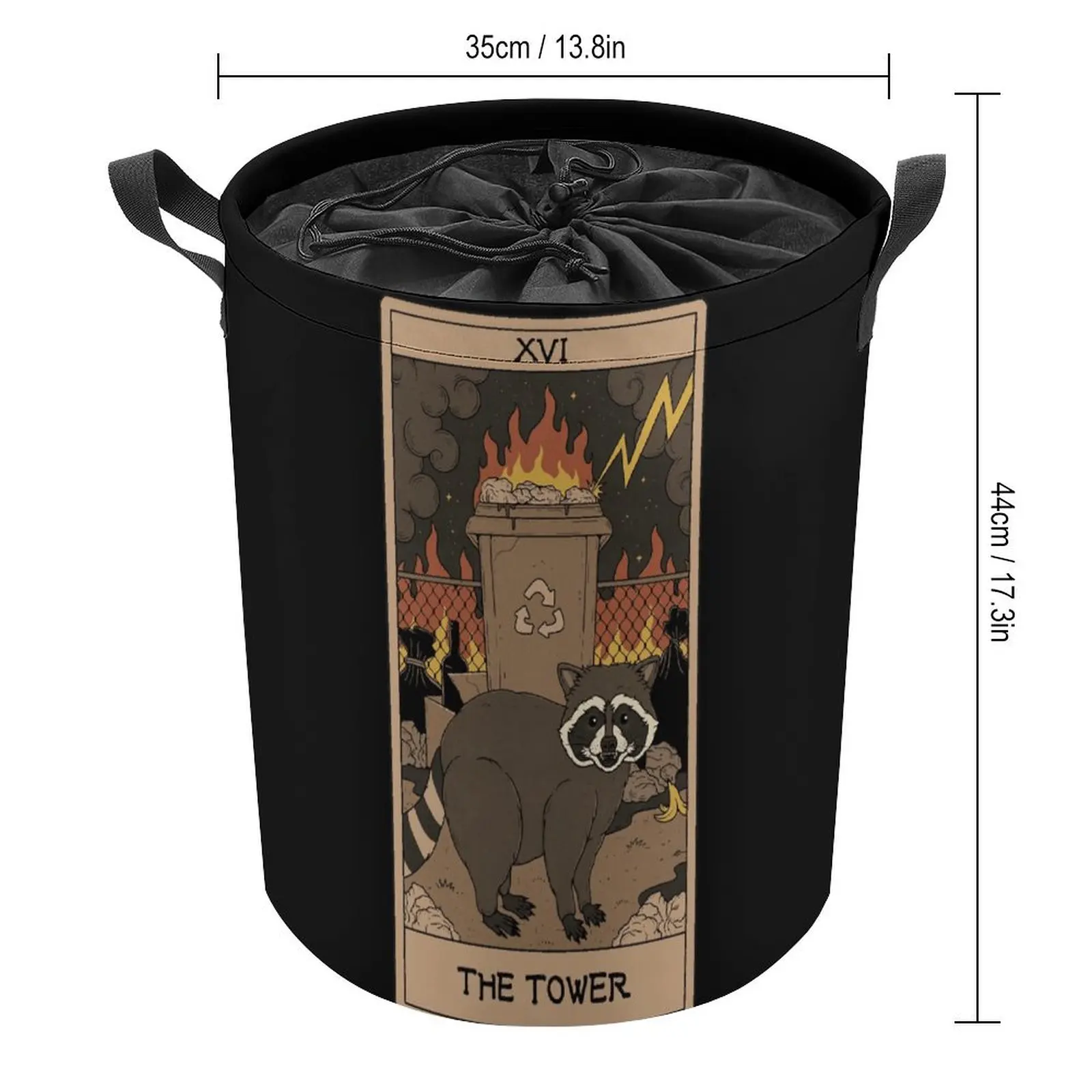 Storage Bins The Tower Raccoons Tarot for Sale Organizer Division Novelty Laundry Basket Handle on Both Sides Convenient Storage